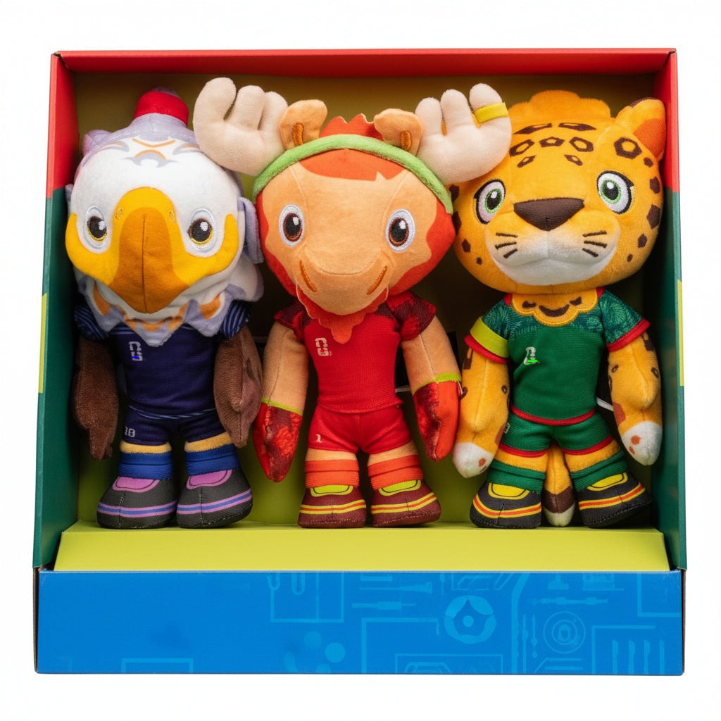 F Copa Mundial 2026 10" Mascota Peluche Multipack