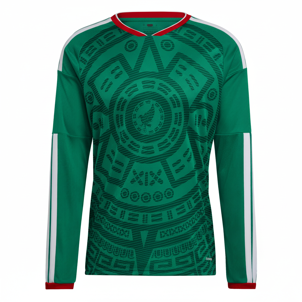 México 2026 Auténtica Local Manga Larga Camiseta - Hombre