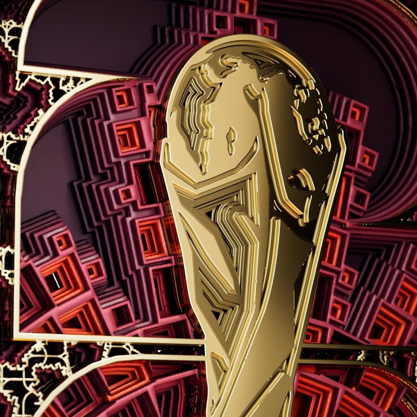 F Copa Mundial 2026 Canada Marco de Arte en Madera 3D Emblema País Anfitrión