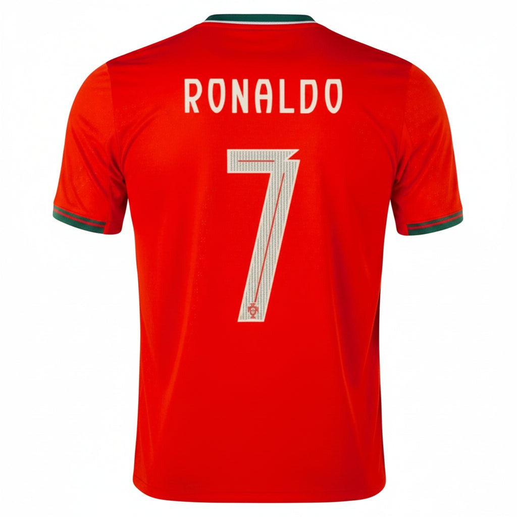 P Camiseta Local Portugal Cristiano Ronaldo 25/26 (Rojo Deporte/Almendra Azucarada)